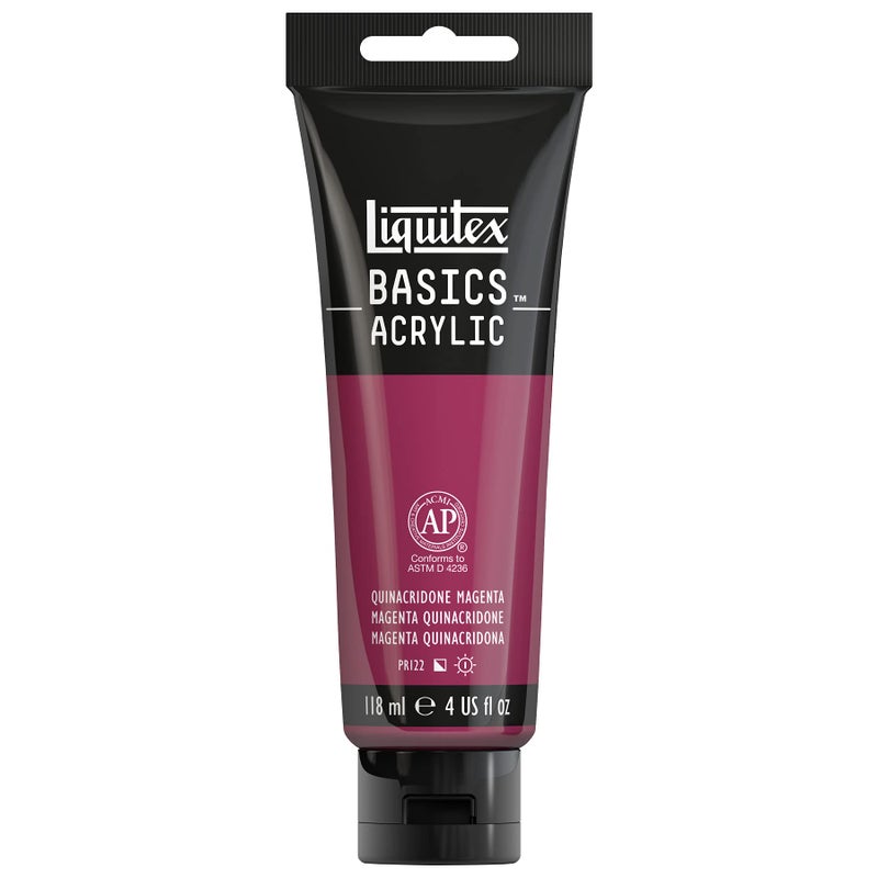 Liquitex BASICS Acrylic Paint  118ml (4-oz) Tube  Quinacridone Magenta - Image 1
